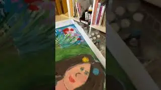 Resin pour on kid artwork collage on furniture