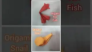 Origami Water animals craft Tutorials #origamifish #papersnail