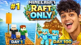 100 Days Minecraft Raft Challenge&hellip; Can I Survive? 💀 #minecraft 