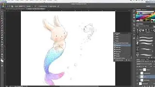 MerBunny for #mermay art challenge - Bunny Mermaid Art  - Digital Painting Tutorial