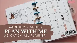 PLAN WITH ME | August Monthly, Goldmine & CoCo Stickers, Printable Inserts | LADY GASTON PLANS