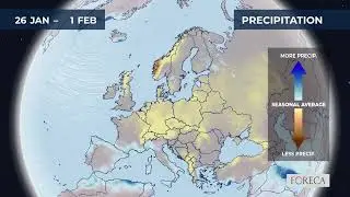 Monthly precipitation forecast for Europe 11/1/2026
