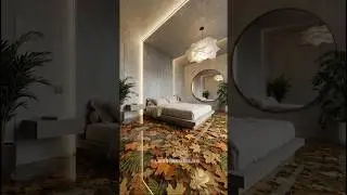 Stunning Bedroom with Leaf Epoxy Floor #epoxy #diy #home #shorts