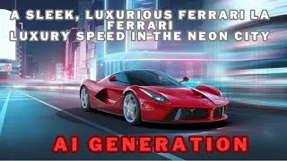 A sleek, luxurious Ferrari La FerrariLuxury Speed in the Neon City