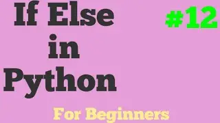 If Else in Python For Beginners #12