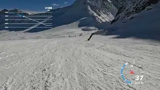 Pitztaler Gletscher - Descending slope 36, the Mittelberg from top to the middle station