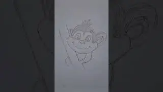Simple Draw monkey pencil sketch