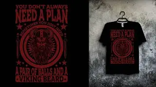 Vikings t-shirt design Bangla Tutorial in Adobe Illustrator Advanced Vector Modify T-shirt Design