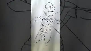 easy drawing of ram 🙏|| with black sketch pen|| Creative Generation|| #ytshorts #blackpen