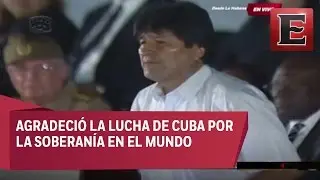 Evo Morales en el funeral de Fidel Castro