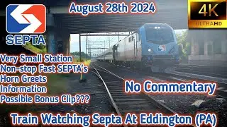 Septa Train Watching At Eddington (PA) (August 28th 2024) No Commentary