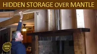 Building HIDDEN STORAGE over the MANTLE | Adirondack Mountains Off Grid