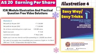 Illustration 4 |ICAI latest Module CA Inter AS 20 EPS |Earning Per Share|New Scheme Advance Account