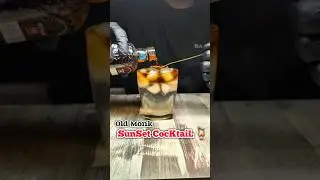 Old Monk sunset cocktail🥂 ❤️ 🥃 #shorts #oldmonk #rum #winter #asmr