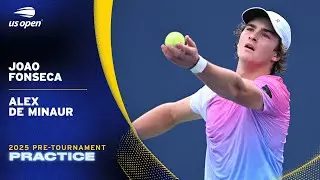 LIVE | Joao Fonseca and Alex De Minaur | Practice Session | 2025 US Open