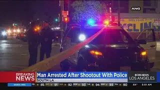 Man arrested after shootout with police in South LA