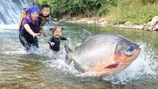 Amazing Fishing Skills: Catching 2000kg+ Monster Carp, Giant Catfish & Tilapia by Hand in Waterfall