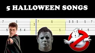 5 HALLOWEEN SONGS (Easy Ukulele Tabs Tutorial)