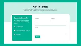 How to create contact us page using Html CSS | Responsive contact page design in just 10 mints 🔥