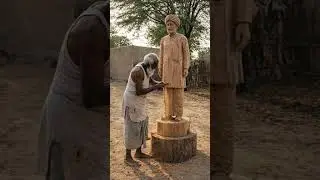 Wooden statue beautiful work #ai #carpenters_skill #viralcartoon #aishorts