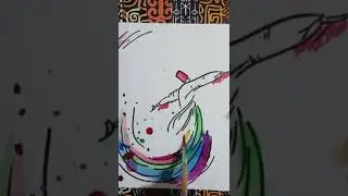 WaterColor Dervish Drawing | Sheeraz 100 #shorts #shortvideo #youtubeshorts