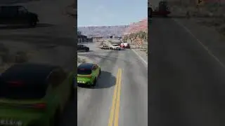 realistic highway car crash #1k 😯 #beamngdrive #beamngcrashes #cartoon #cargames #shorts