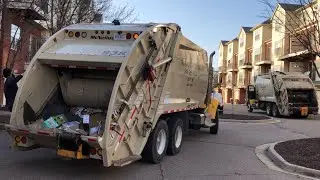Two Terrific Tringali Trash Trucks Tossing Totes Tag Teaming Through Tall Tight Troy Townhomes