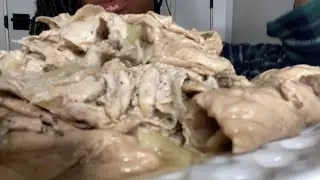 chitterlings, Mukbang || w/hot sauce #chitterlings #mukbang #foryourpage #new