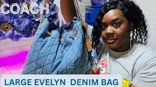 Что в моей сумке? Большая джинсовая сумка Coach Evelyn #coach