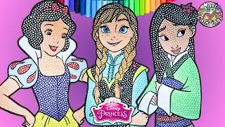 PRINCESSES DISNEY COLORIAGE PAGES ANNA, BLANCHE-NEIGE ET MULAN - COMMENT COLORIER PRINCESSES DISNEY