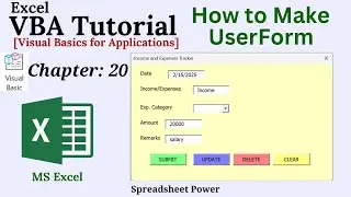 Creating UserForm in VBA | VBA Tutorial Chapter 20