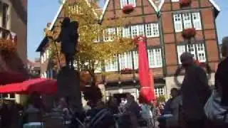 Touring trough historical Muenster in a sportscar