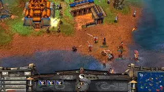 Battle Realms WotW: Skirmish - Serpent vs 3 Players Team (Kill the Keep, 4 - Archipelago)