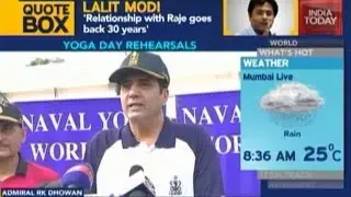 Navy Chief Does Yoga As Preparations For International Yoga Day On In Delhi