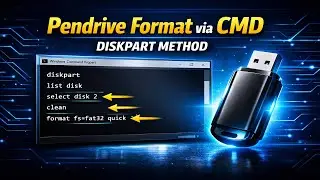 Pendrive Format via CMD | Diskpart Method | 100% Working (Windows 10/11)