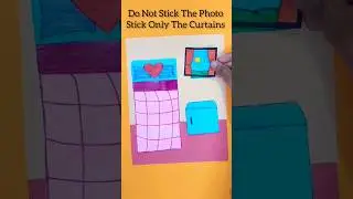 DIY Paper Bedroom For Dollhouse #art #papercrafts #diy #dollhouse #paperdoll #ytshorts #creative