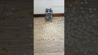 Reverse video 🐱 ASMR 🟠⚪️🌟 #asmr #satisfying #toys #marbles #beads #shorts #reverse