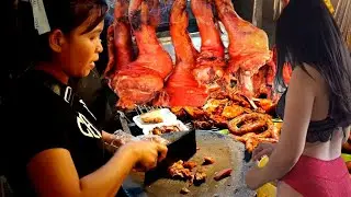 Delicious! Cambodian's popular meat pork Legs Roasting Duck!!Asian Street Foods