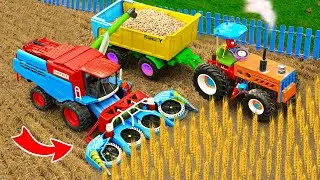 DIY Mini Tractor | Harvesting Ripe Rice with a Mini Harvester | Science Project