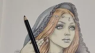 Colouring Amber from Wildflower Folk by Christine karron/ Colouring the cloak with 4 colours