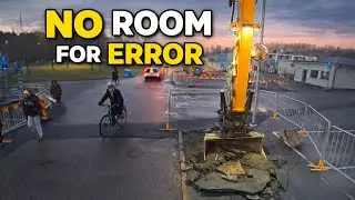 Tearing Up Asphalt on a LIVE Street &ndash; Precision Excavation FULL PROCESS  Liebherr Engcon Tiltrotator