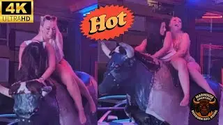 Benidorm girl's ride mechanical bull #mechanicalbull #bullriding #texas #fail #fun #rodeo