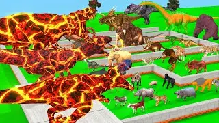 FIRE DINOS GIGA T-REX DEATHRUN Toughest of All Animals Mammoth Ascended Super Animal Battle Simulat