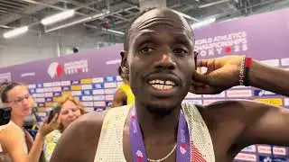 Айзек Кимели после серебра в беге на 5000 м на чемпионате мира 2025 года