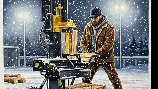 Eric LaPointe is live splitting firewood.