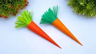 DIY How To Make Paper Craft Carrot | Handmade Paper Toy Fruits | Origami Art and Crafts