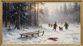 Abandoned Sled in Fresh Snow | Animated Framed Art TV Wallpaper 4K | Oil Painting | 2 Hours