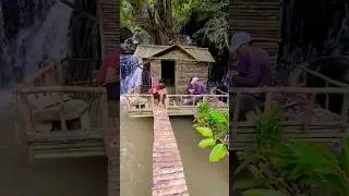 build a hideout by the waterfall #bushcraftskill #nature #survival