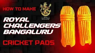 How to make Cricket pads at home from cardboard || Royal Challengers Bengaluru cricket pads #rcb