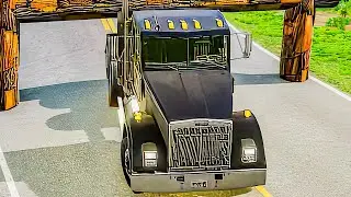 Mix Vehicles Log Barrier Crush #beamngdrive #bus